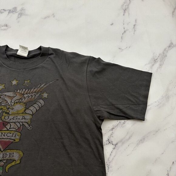 Cinch Mens Americana Tattoo Print Tee Size L Gray Eagle USA Pride Flash T-Shirt - Picture 3 of 10